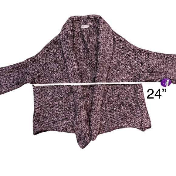 Anthropologie Elsamanda Purple Wool Cardigan Sweater Chunky Knit Open Open Front - Picture 11 of 12